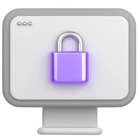 コンピュータロック  3D Icon