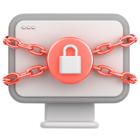 Computer lock  3D Icon