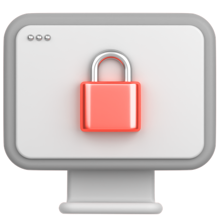 Computer lock  3D Icon