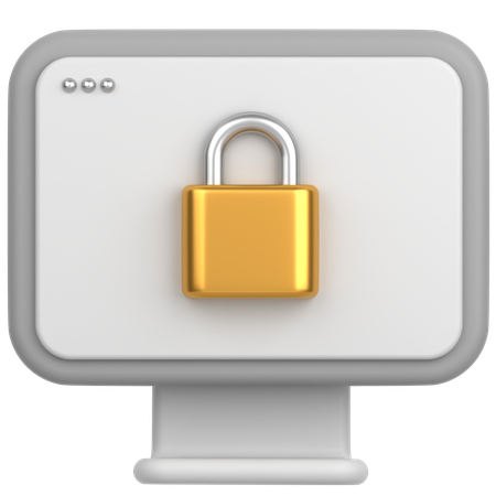 Computer lock  3D Icon