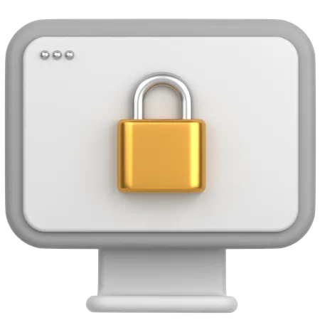 Computer lock  3D Icon