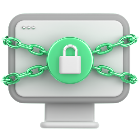 Computer lock  3D Icon