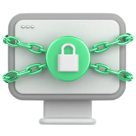 Computer lock  3D Icon