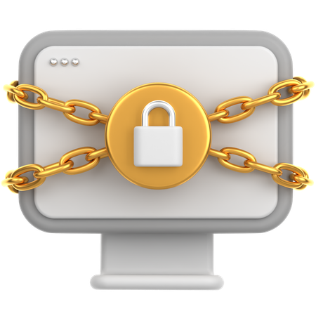 Computer lock  3D Icon