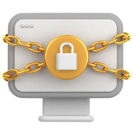 Computer lock  3D Icon