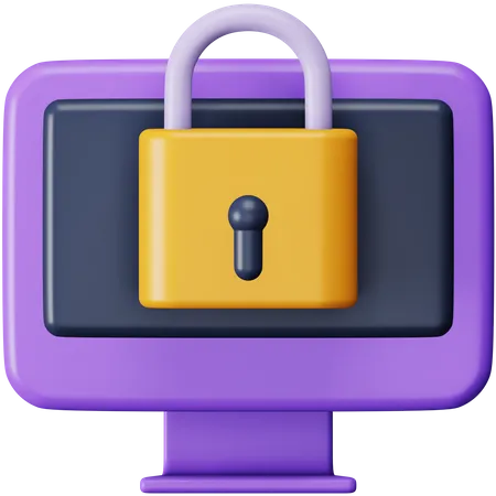 Computer Lock  3D Icon