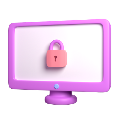 Computer Lock  3D Icon