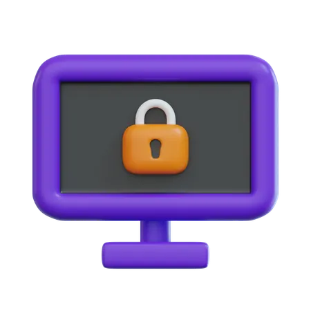 Computer Lock  3D Icon