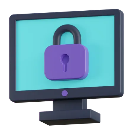 Computer Lock  3D Icon