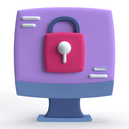 Computer Lock  3D Icon