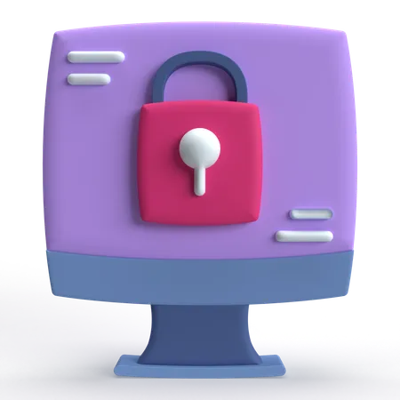 Computer Lock  3D Icon