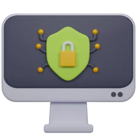 Computer Lock  3D Icon