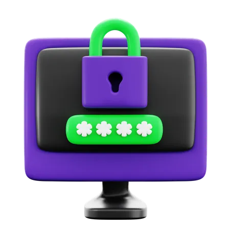 Computer Lock  3D Icon