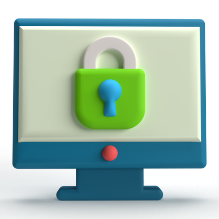 Computer Lock  3D Icon