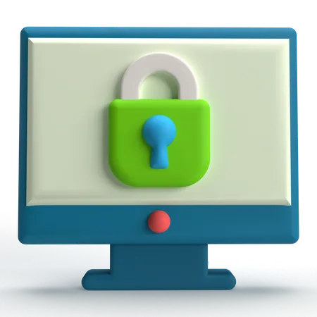 Computer Lock  3D Icon