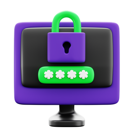 Computer Lock  3D Icon