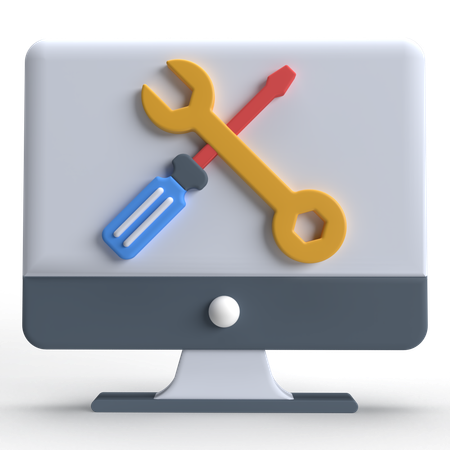 Computer Maintenance  3D Icon