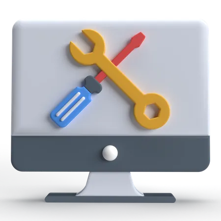 Computer Maintenance  3D Icon