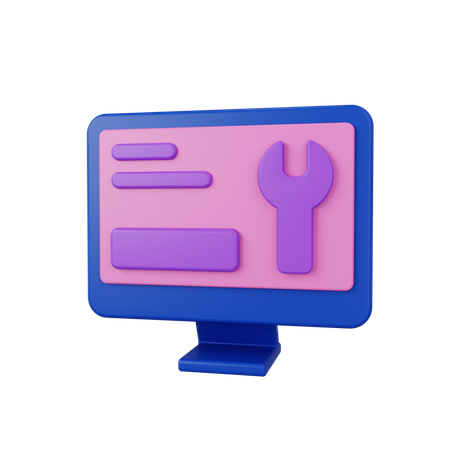 Computer Maintenance  3D Icon