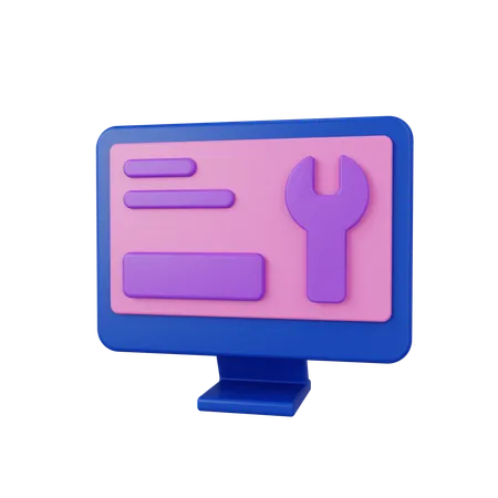 Computer Maintenance  3D Icon