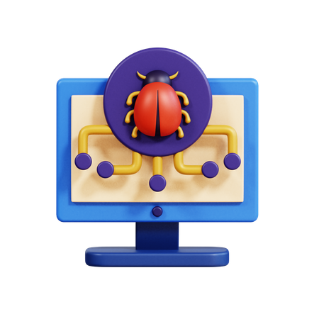 Computer Malware  3D Icon