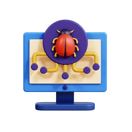 Computer Malware  3D Icon