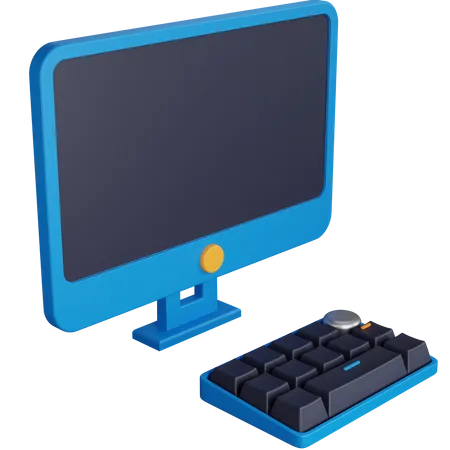 Computer mit Tastatur  3D Icon