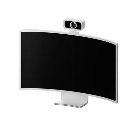 3 D Icon Computer Monitor With Built In Webcam On Top Bezel 3D Icon