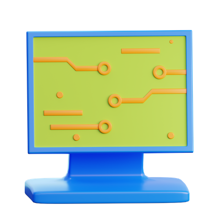 Computer Monitor  3D Icon