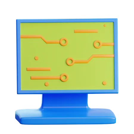 Computer Monitor  3D Icon