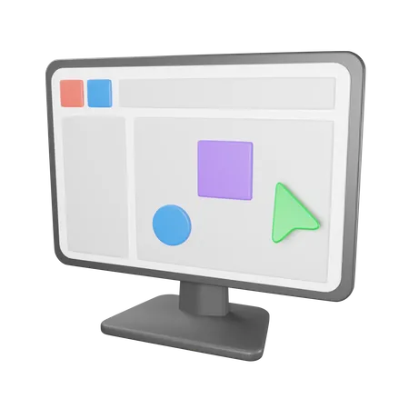 Computer Monitor  3D Icon