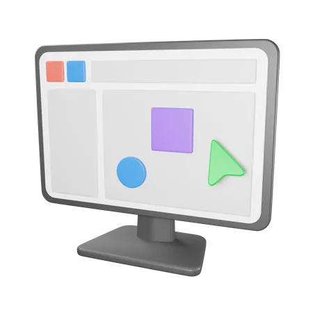 Computer Monitor 3D Icon