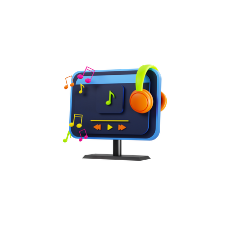 Computer Music Player  3D Icon