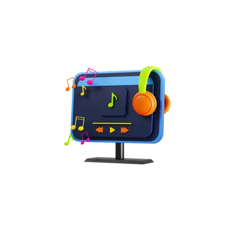 Computer Music Player  3D Icon
