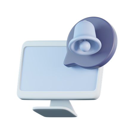 Computer Notification  3D Icon