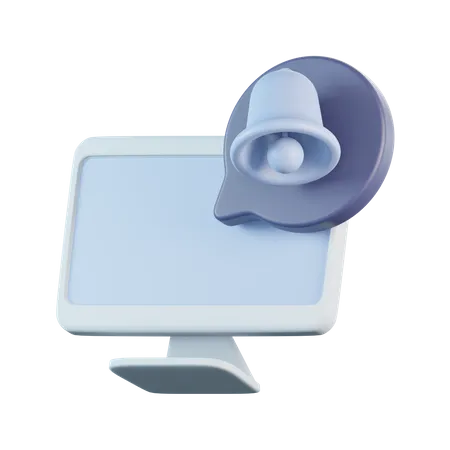 Computer Notification  3D Icon