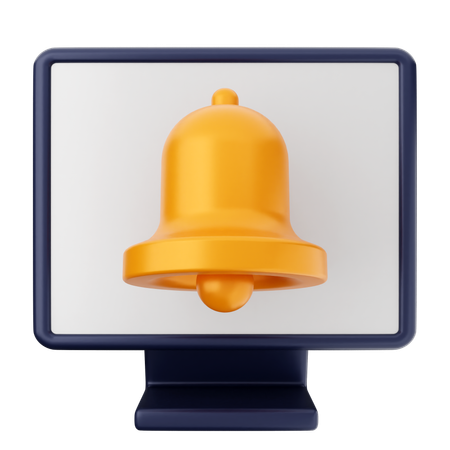 Computer Notification Bell  3D Icon