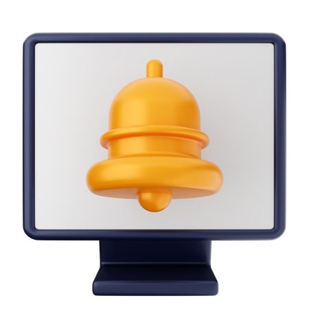 Computer Notification Bell  3D Icon