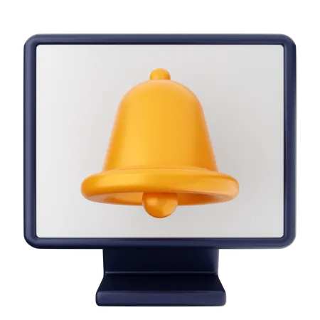 Computer Notification Bell  3D Icon