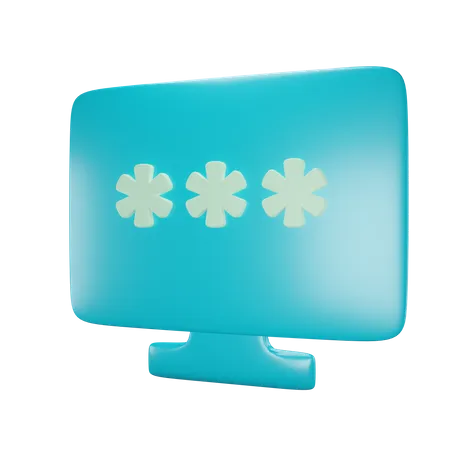 Computer Password  3D Icon