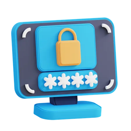 Computer Password  3D Icon