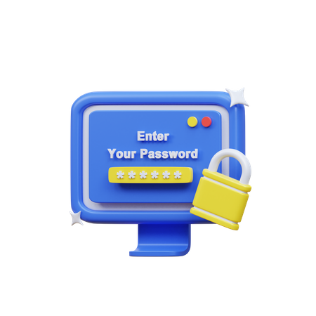 Computer Password  3D Icon