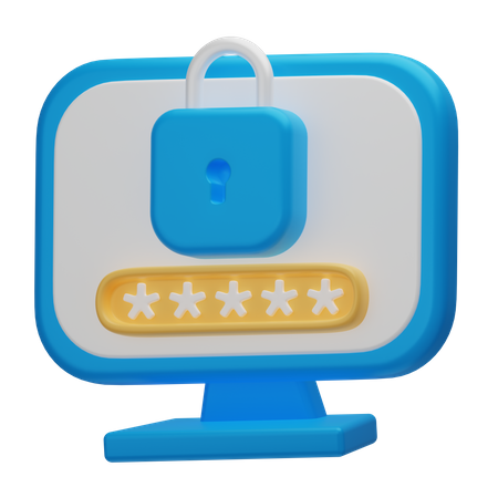 Computer Password  3D Icon