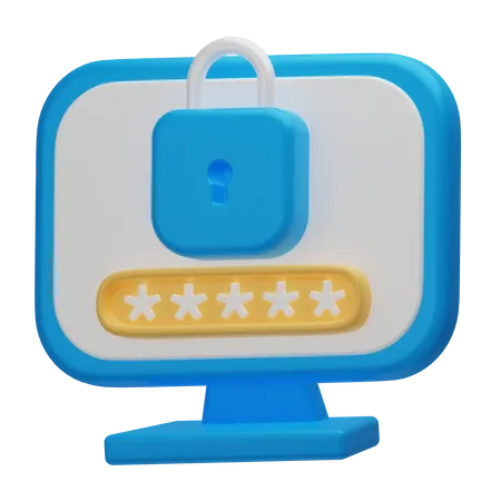 Computer Password  3D Icon