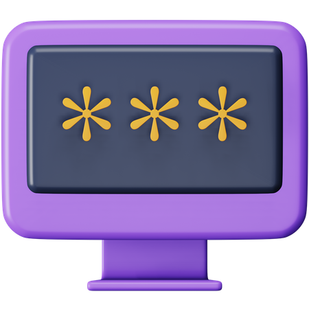 Computer Password  3D Icon