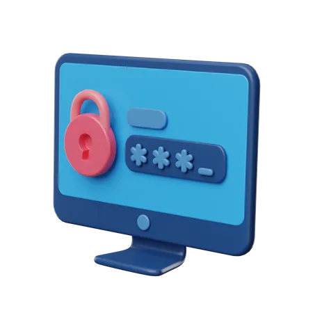 Computer Password  3D Icon