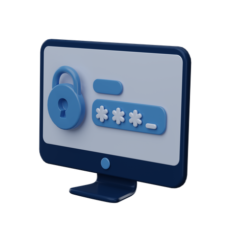 Computer Password  3D Icon