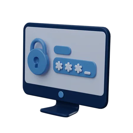 Computer Password  3D Icon