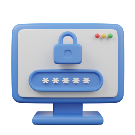 Computer Password  3D Icon