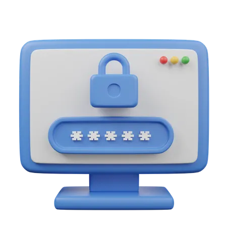 Computer Password  3D Icon